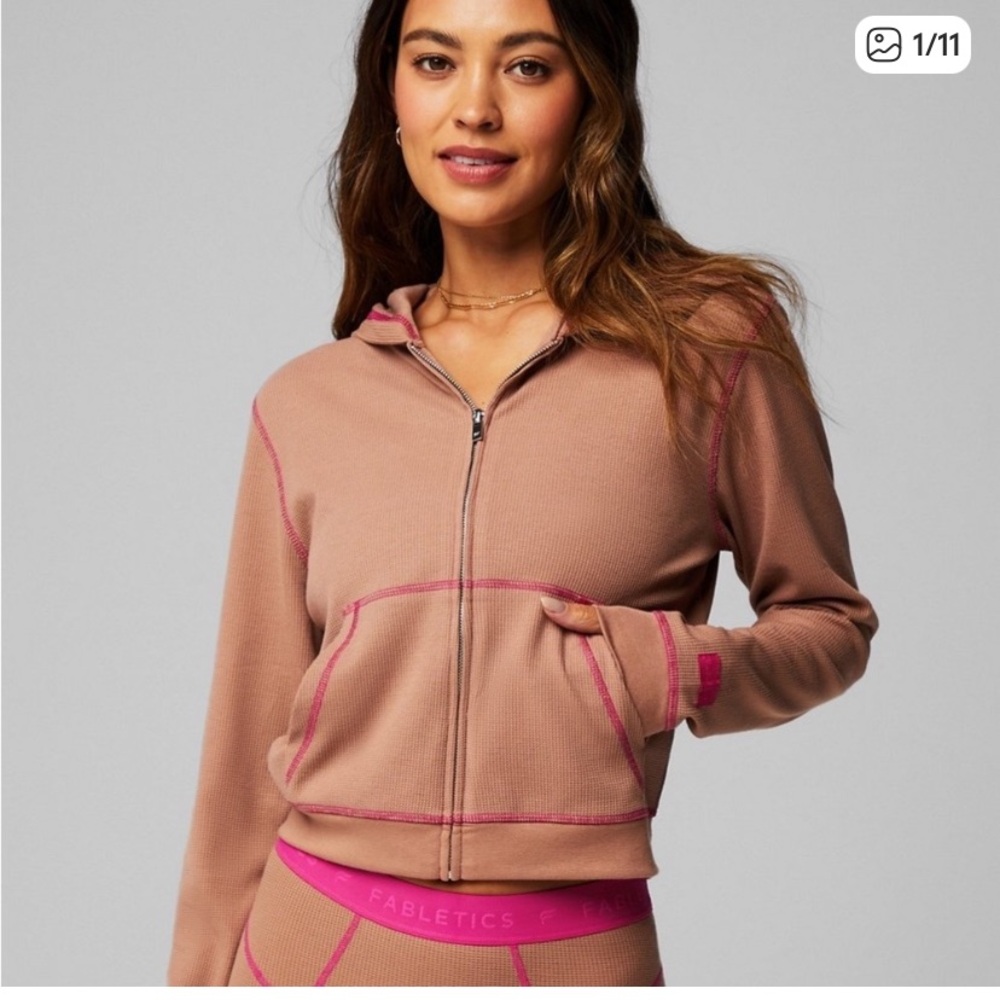 Fabletics Zip Up Waffle Hoodie